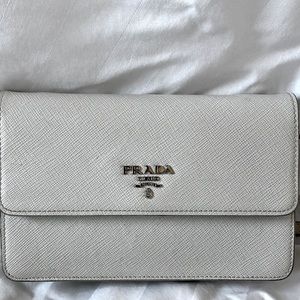 Prada crossbody purse, OS, white